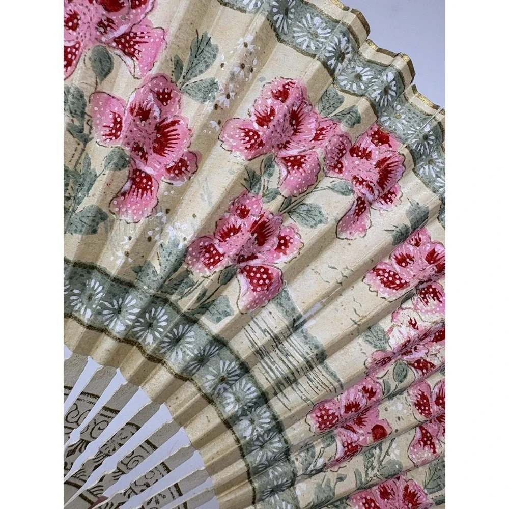 Antique Babcock Lake Casino Hand Painted Hand Folding Fan